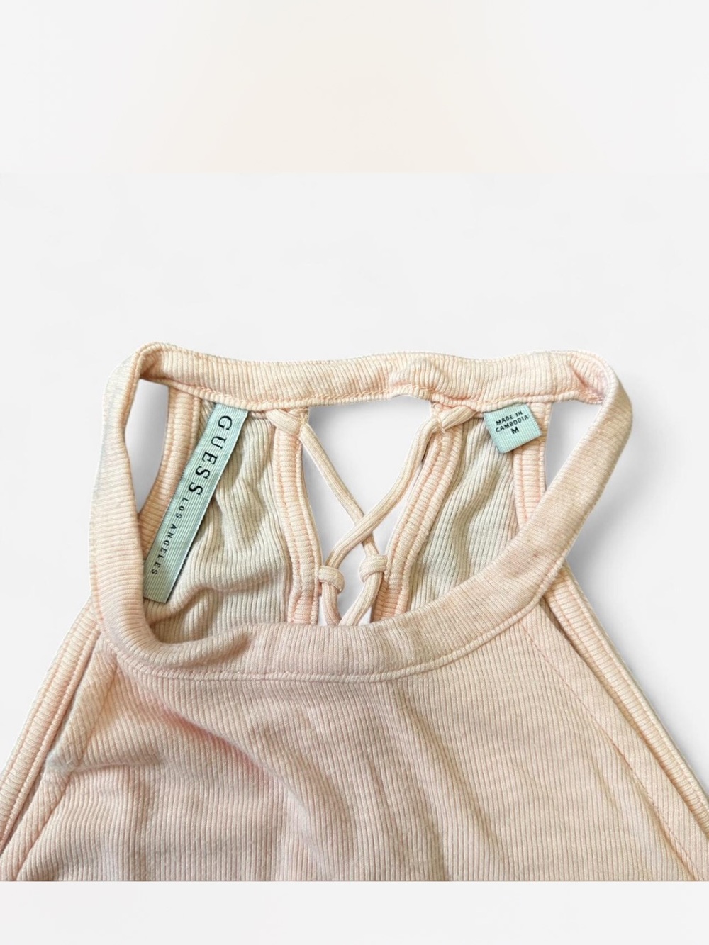 Guess Light Pink Ribbed Halter Tank - Picture 7 of 8